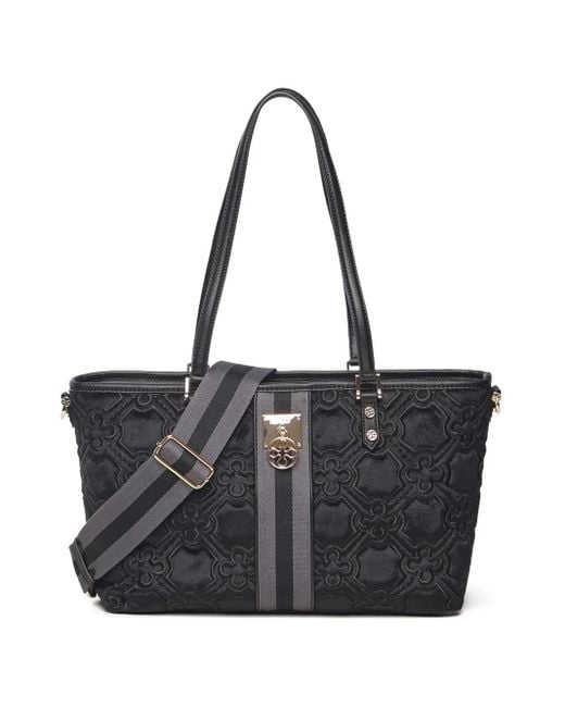 Borsa Tote Cate Trapuntata di V73 in Black