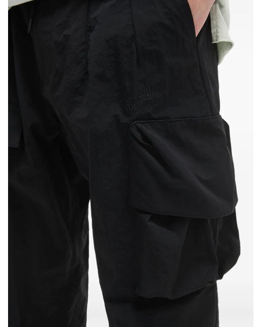 Musium Div. Black Logo-Patch Track Pants for men