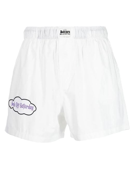 DUOltd White Logo-Print Boxer Shorts for men