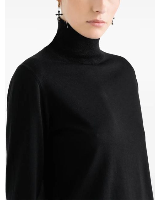 Dolce & Gabbana Black Logo-Embroidered Sweater