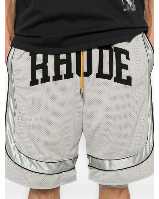 Rhude White Logo-Print Shorts for men