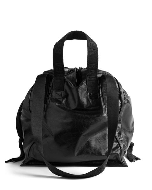 Balenciaga Black Medium Cargo Leather Tote Bag for men