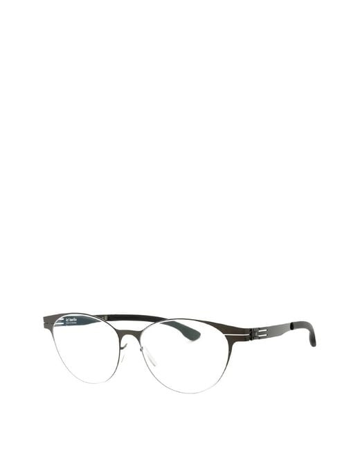 Ic! Berlin White Bossa Nova Oval-Frame Glasses for men