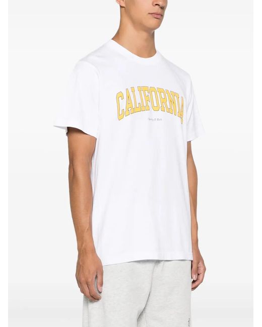 Sporty & Rich White Text-Print Cotton T-Shirt