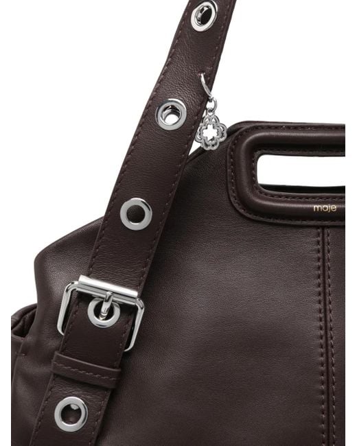 Maje Miss M レザーショルダーバッグ Xl Black