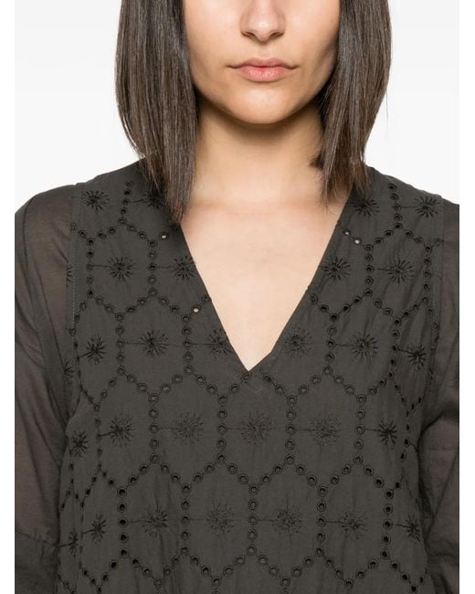 Whyci Black Broderie-Anglaise Midi Dress