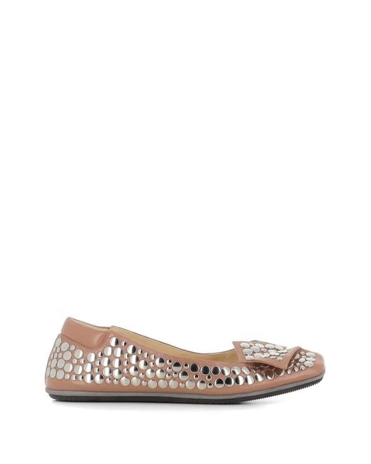 Dove Nuotano Gli Squali White Embellished Ballet Flats