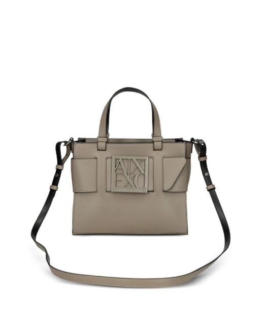 Bolso shopper mediano con logo ARMANI EXCHANGE de color Brown