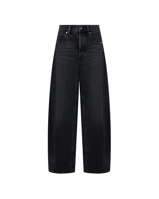 Alexander Wang Blue Embellished Wide-Leg Jeans
