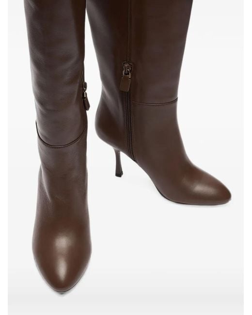 Stuart Weitzman Brown Madison Leather Knee-High Boots