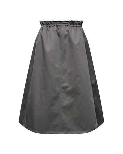 MM6 by Maison Margiela レディース グレー ラッフルディテール スカート