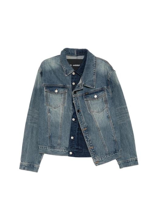 ANDERSSON BELL Blue Asymmetric Layered Denim Jacket