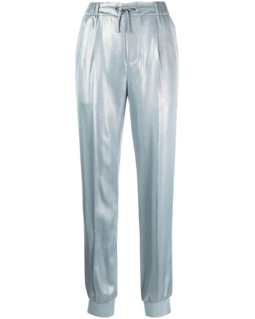 Ralph Lauren Collection Blue Metallic Slim-cut Trousers