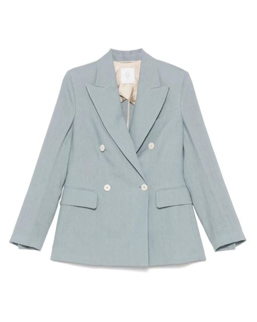 Eleventy Blazer Met Slub Textuur in het Blue