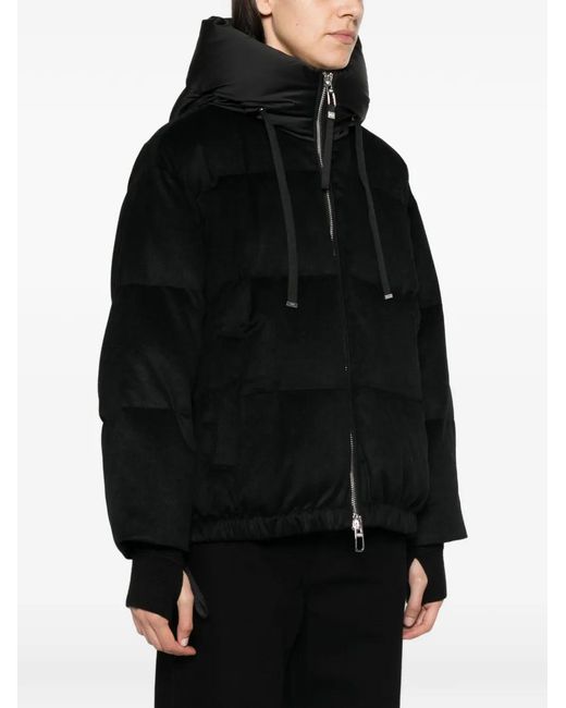 DUNO Black Quilted Hooded Jacket