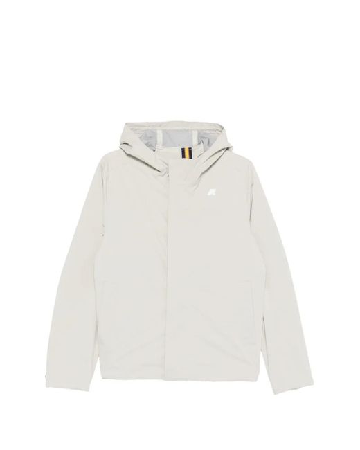 K-Way White Jacko Hooded Logo Jacket for men