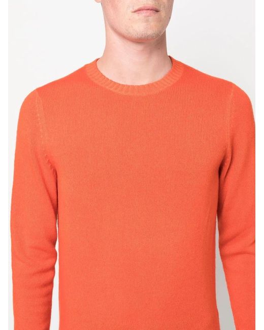Malo Orange Round-Neck Knit Jumper for men