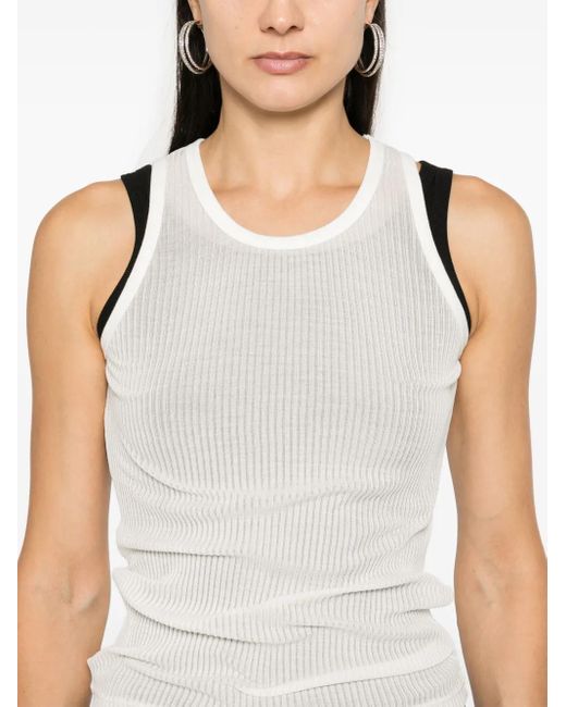 Maison Margiela White Silk Tank Top
