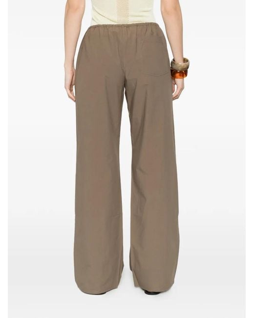 Matteau White Drawcord Straight-Leg Trousers