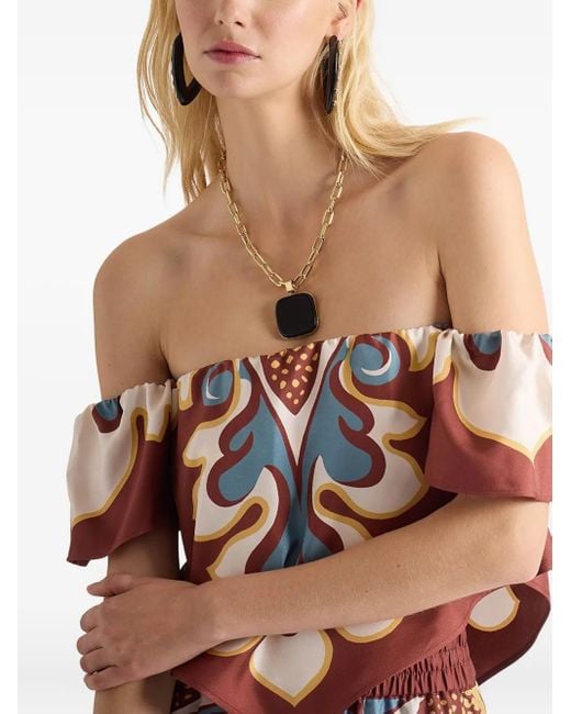 LaDoubleJ Natural Square Pendant Chain Necklace