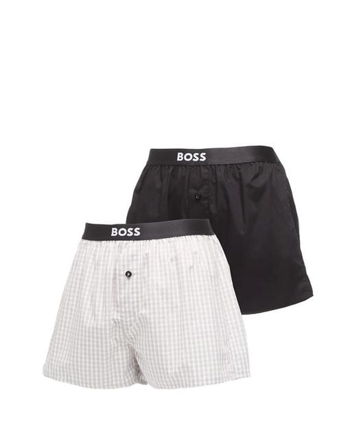 HUGO Black Logo-Detail Boxers (Set Of Two) for men
