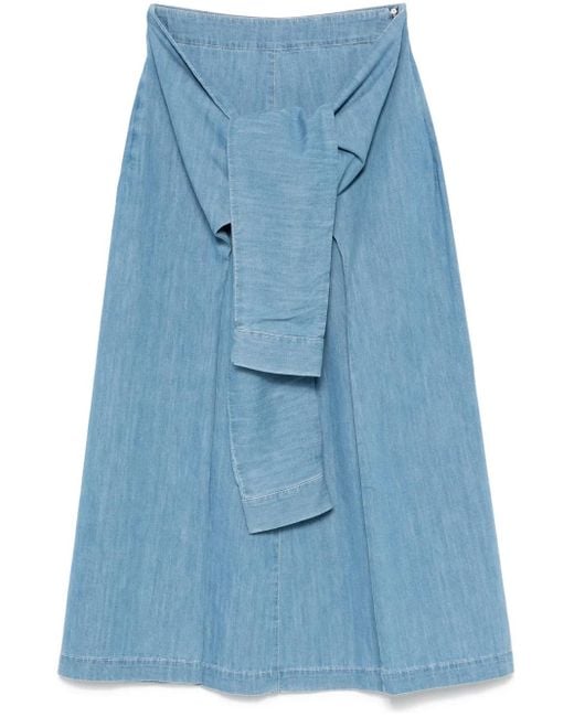 Fabiana Filippi ノットディテール デニムスカート Blue