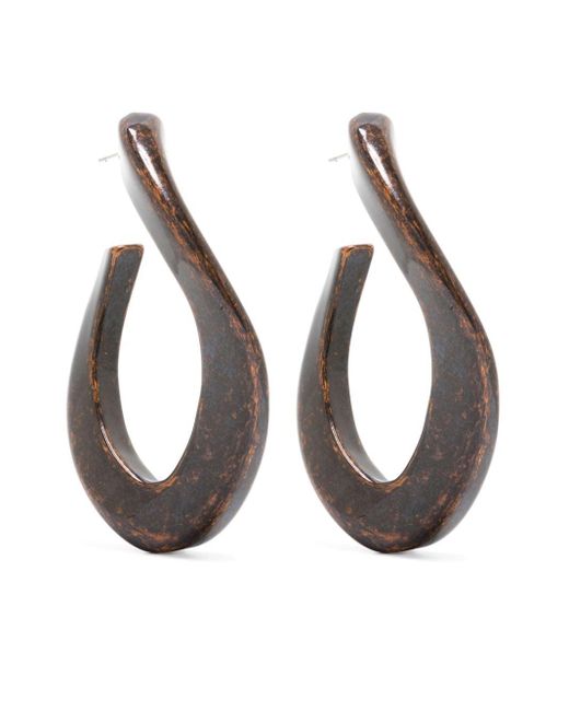 Alberta Ferretti White Sculpted-hoop Earrings