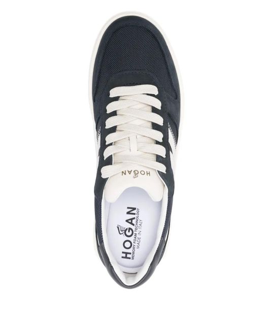 Hogan Blue H630Oxford Front Lace-Up Sneakers for men