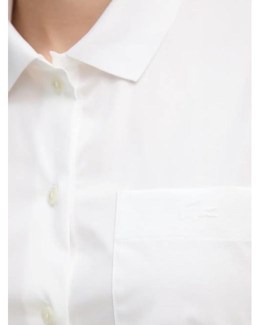 Lacoste White Chest-Pocket Shirt