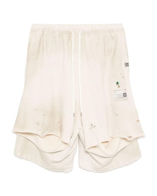 Maison Mihara Yasuhiro Natural Distressed Track Shorts for men