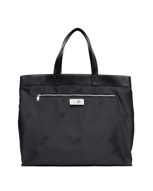MM6 by Maison Margiela Black Tote Bag Mit Logo-Print