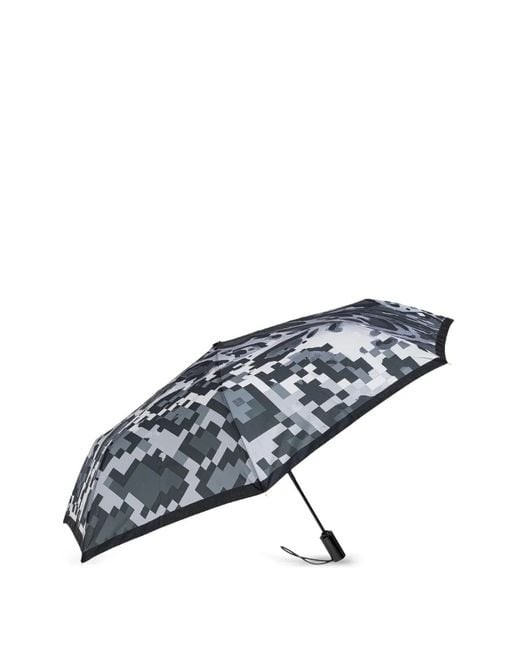 Moschino Gray Pixel-Print Umbrella