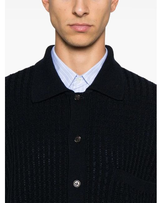 Universal Works Cardigan mit klassischem Kragen in Black für Herren
