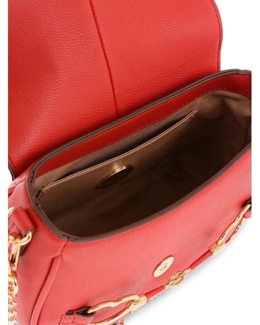 Moschino Red Heart-Bit Crossbody Bag