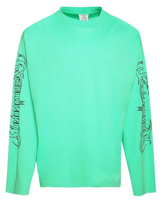 Vetements Green Metal-Print T-Shirt for men