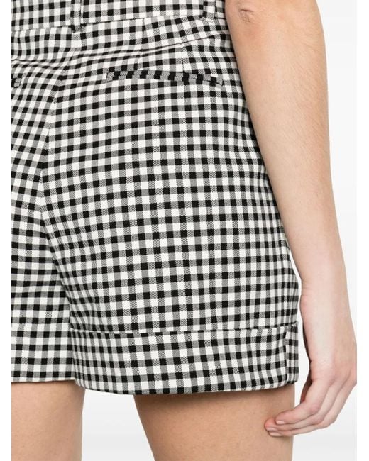 Moschino Black Gingham-Check Tailored Shorts