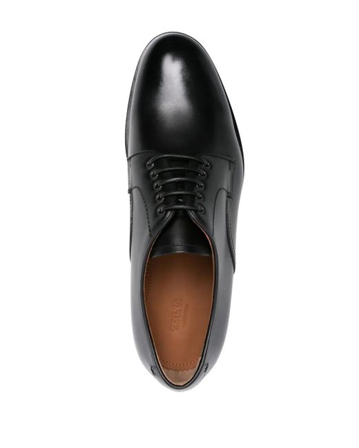 Zegna Black Lace-Up Patent Leather Derby Shoes for men