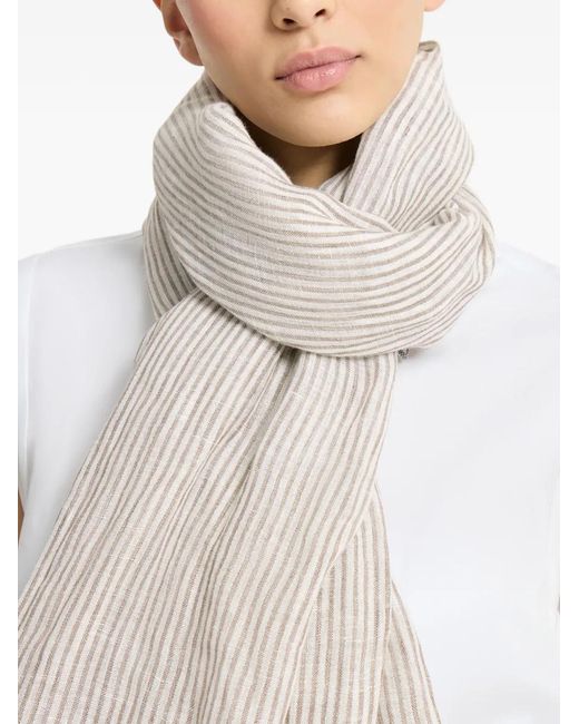 Brunello Cucinelli White Linen Scarf