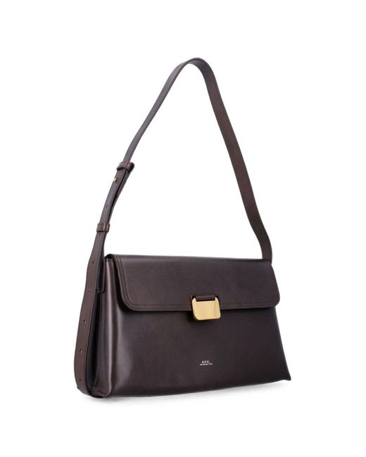 A.P.C. Black Simone Leather Shoulder Bag