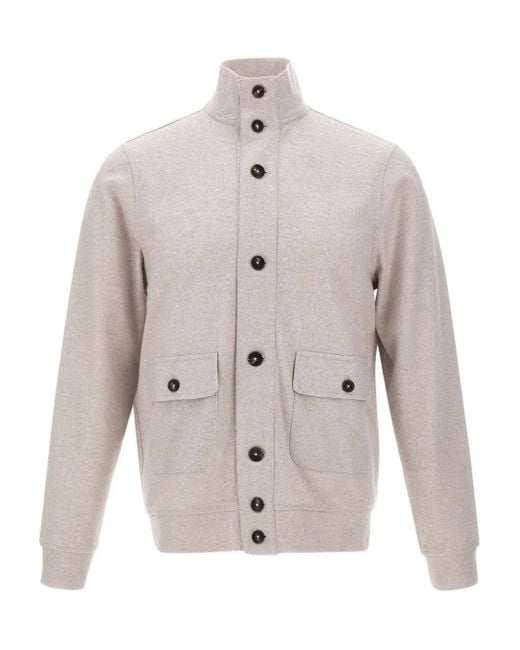 FILIPPO DE LAURENTIIS White Button Flap Pocket Jacket for men