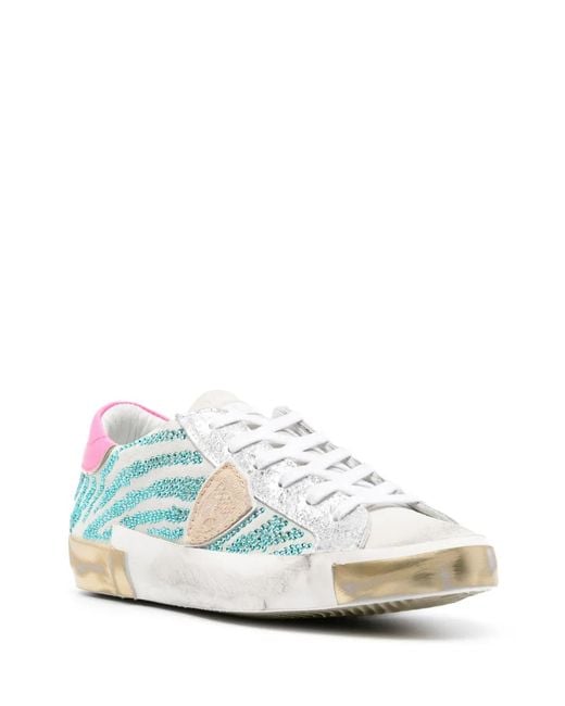 Philippe Model White Paris Logo-Patch Sneakers