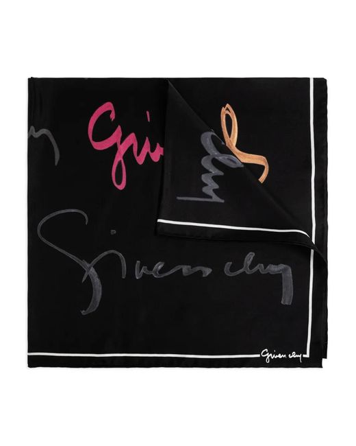 Givenchy Black Signature-Print Scarf