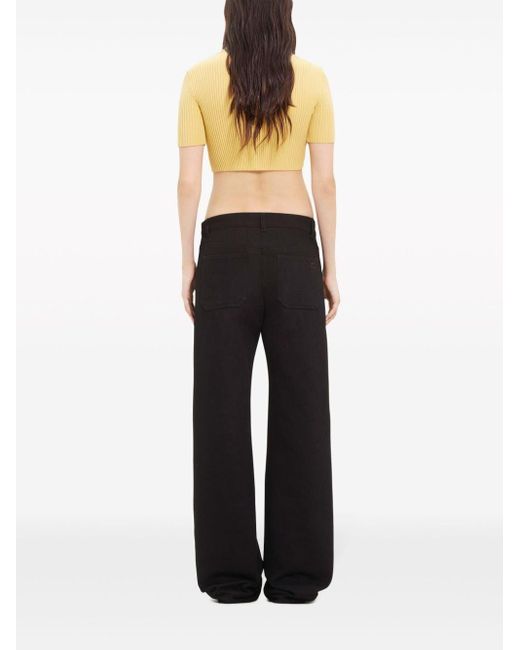Courreges Yellow Ribbed-knit Crop Top