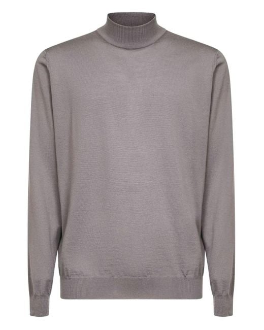 Lardini Men's Gray Turtleneck Sweater