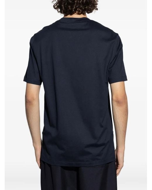 Brioni Blue Logo-Embroidered T-Shirt for men