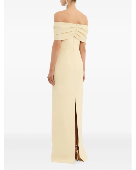 Rebecca Vallance Metallic Aubriella Off-Shoulder Dress