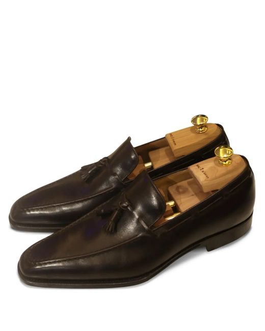 Kiton Brown Tassel Leather Loafers for men