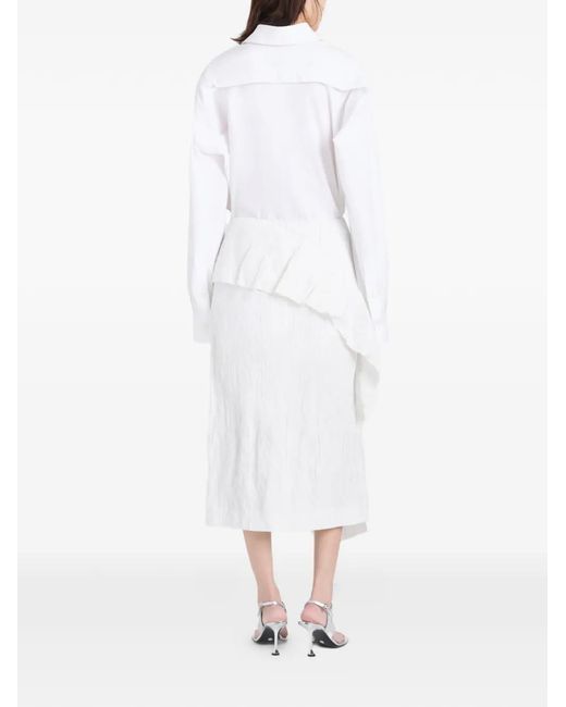 Proenza Schouler White Hansly Ruffled Midi Skirt