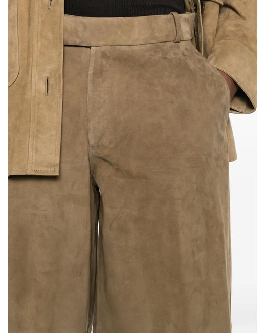 Arma Natural Jina Suede Bermuda Shorts