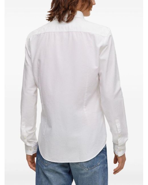 Chemise en coton à logo appliqué HUGO pour homme en coloris White